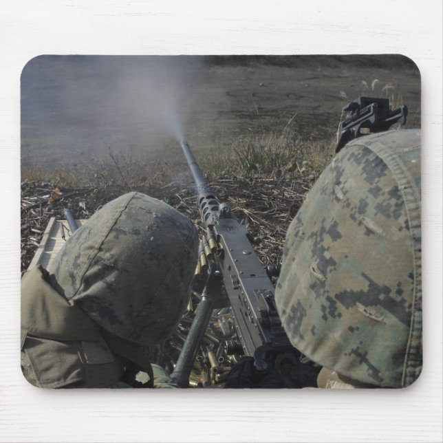 Marines fire an M2 50 caliber machine gun Mouse Pad (Front)