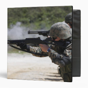Marines firing shotguns 3 ring binder
