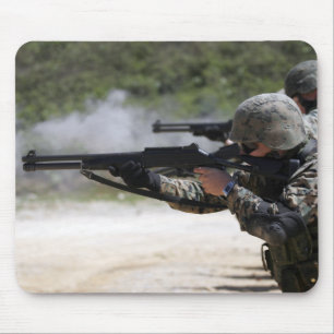 Marines firing shotguns mouse pad