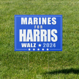 Marines for Harris Walz 2024 Sign