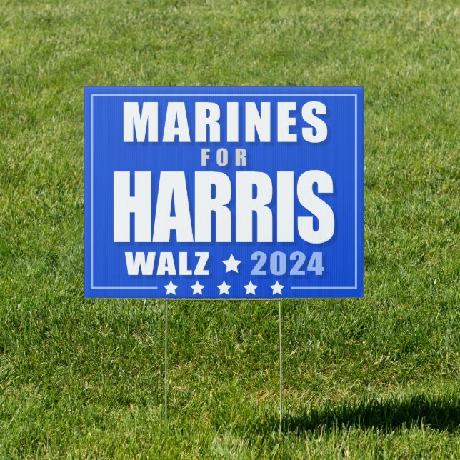 Marines for Harris Walz 2024 Sign (Insitu)