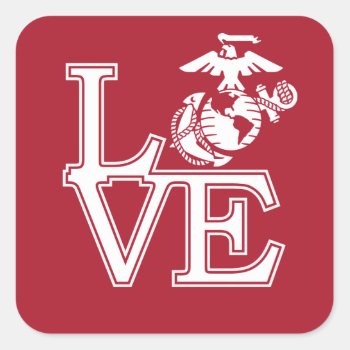 Marines Love Square Sticker by usmarines at Zazzle