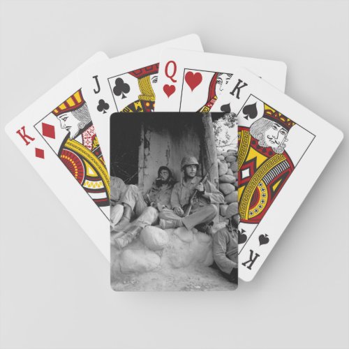 Marines of the 1st Marine Division relax_War Image Playing Cards