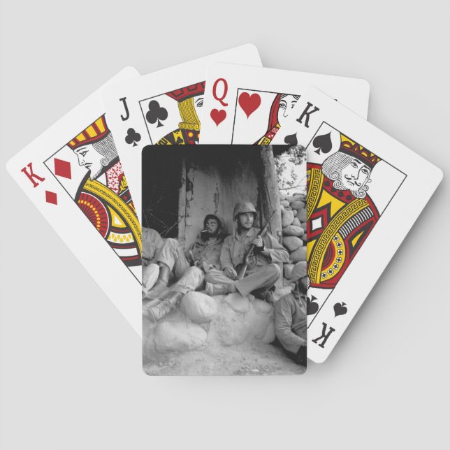 Marines of the 1st Marine Division relax_War Image Poker Cards (Back)