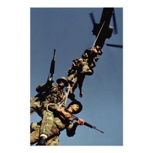 Marines on a SPIE RIG. a rope device that will Photographic Print | Zazzle