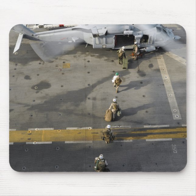 Marines prepare to board an MH-60S Mouse Pad (Front)