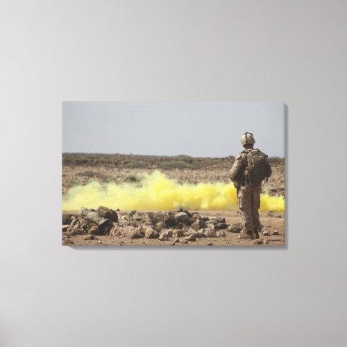 Marines provide security canvas print