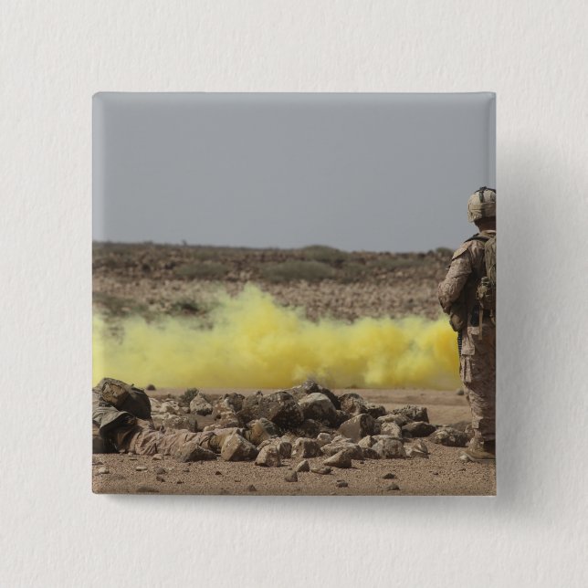 Marines provide security pinback button (Front)