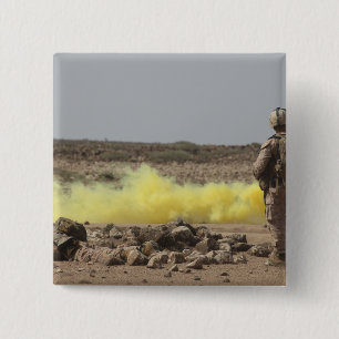 Marines provide security pinback button