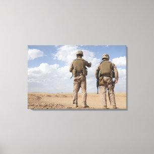 Marines scan the horizon for insurgent activity canvas print