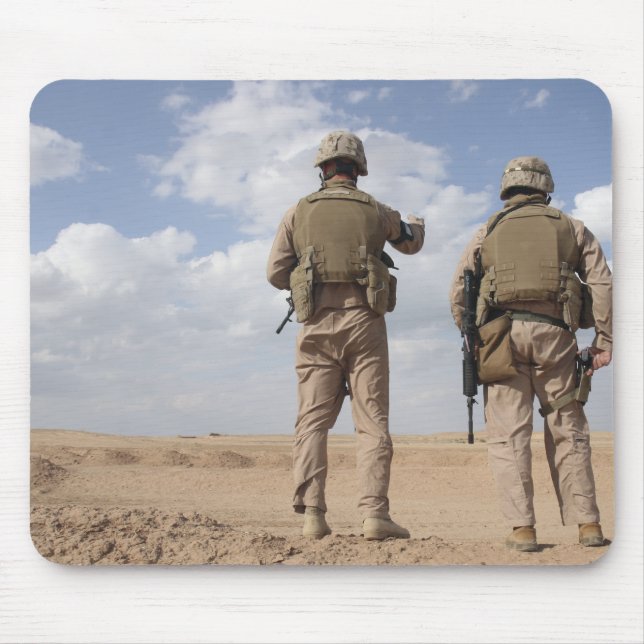 Marines scan the horizon for insurgent activity mouse pad (Front)