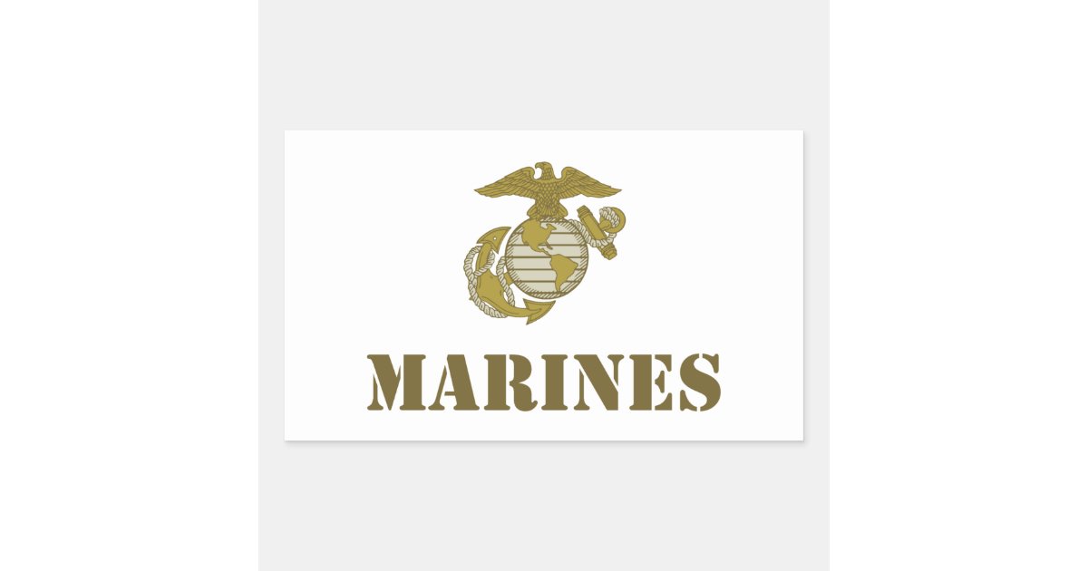 Marines [stencil] rectangular sticker | Zazzle