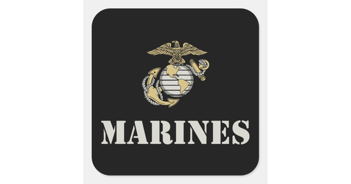 Marines [stencil] square sticker | Zazzle.com