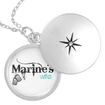 Marine's Wife Silver Plated Necklace by militaryloveshop at Zazzle