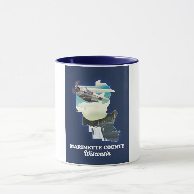 Marinette County Wisconsin map Mug (Center)