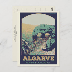 Marinha beach illustration Algarve Portugal Postcard
