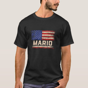 Mario First Name Shirt Mario Name American Flag