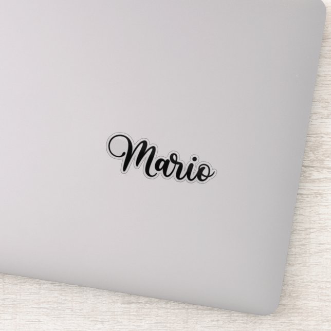 Mario Name - Handwritten Calligraphy Sticker (Detail)