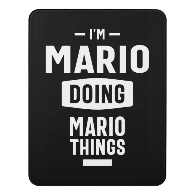 Mario Personalized Name Birthday Gift Door Sign (Contemporary Vert)