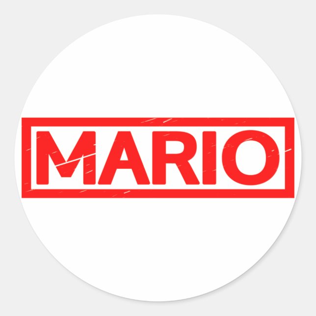 Mario Stamp Classic Round Sticker (Front)