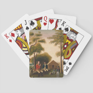 Marion Feasting the British Officer Poker Cards