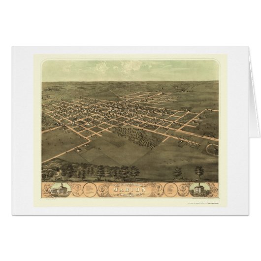 Marion, IA Panoramic Map - 1868 Cards (Front Horizontal)