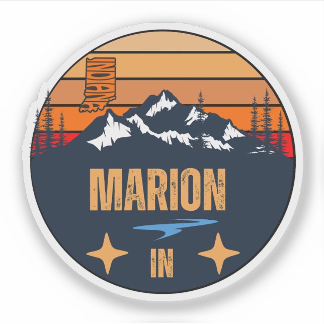 Marion, Indiana Sticker (Front)