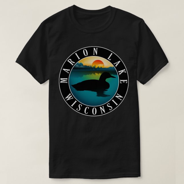 Marion Lake Wisconsin Loon T-Shirt (Design Front)