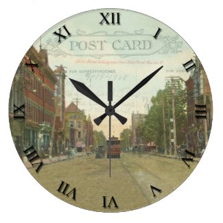 Marion Ohio Post Card Clock - Center St 1908