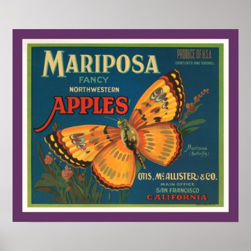 Mariposa Apples Poster