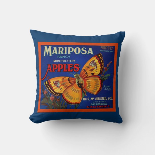 Mariposa Apples Throw Pillow (Front)