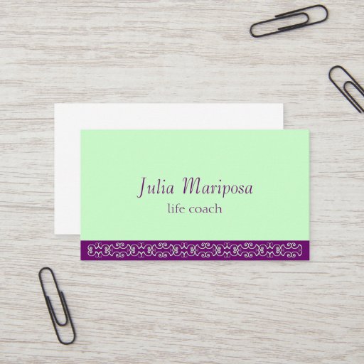 Customizable Mariposa Greens Violets Card Business Card Template