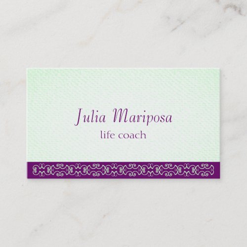 Mariposa Greens Violets Textured Look Business Cards