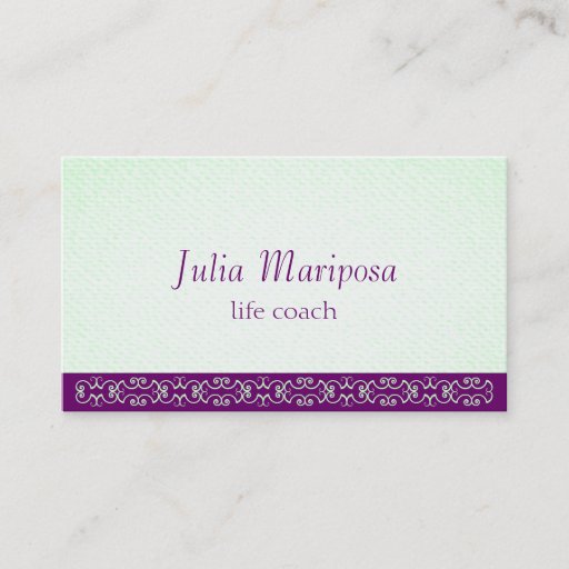 Customizable Mariposa Greens Violets Textured Look Business Cards
