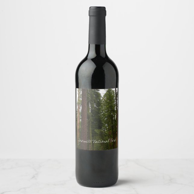 Mariposa Grove in Yosemite National Park Wine Label (Front)