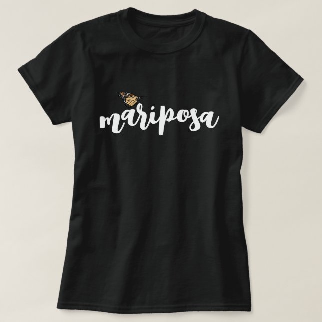 Mariposa Monarch Butterfly Minimal T-Shirt (Design Front)
