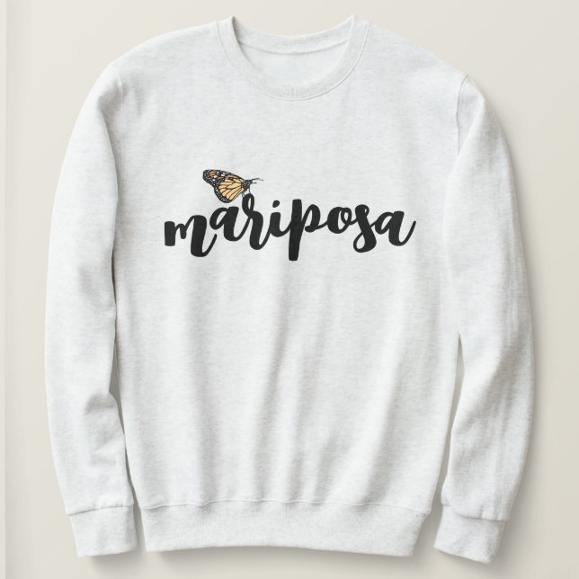 Mariposa Script Monarch Butterfly Sweatshirt (Design Front)