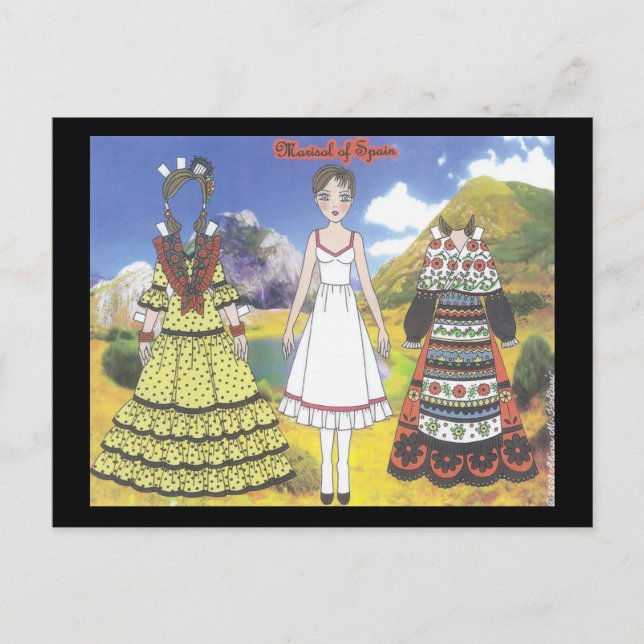 Marisol of Spain Paper Doll Postcard (Front)