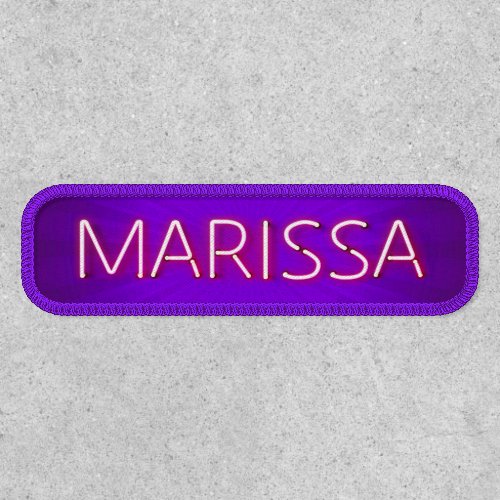 Marissa name in glowing neon lights patch