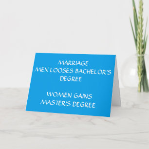 MARITAL HUMOR ON ***YOUR WEDDING DAY*** CARD