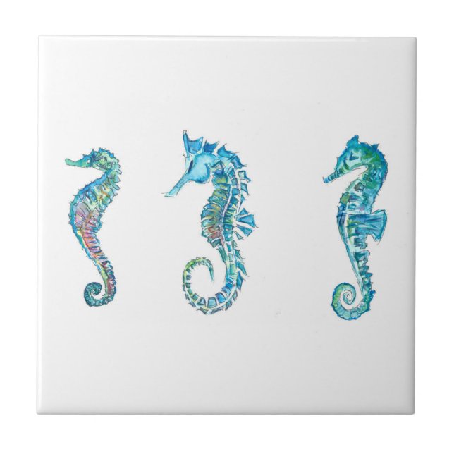 Maritim Seahorse Hippocampus Ceramic Tile (Front)