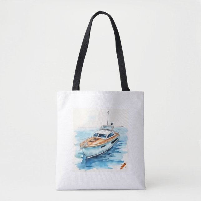 "Maritime Adventure Tote Bag: Comic Style with Yac (Front)