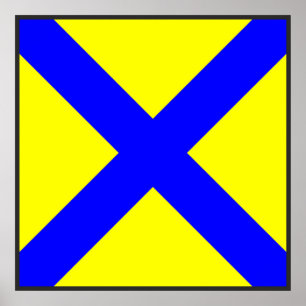 maritime alphabet signal flag number five 5 letter poster