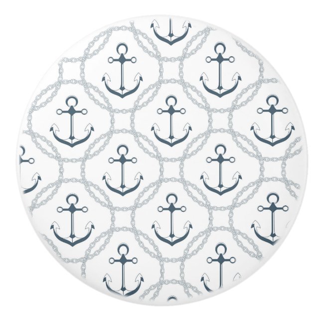 Maritime Anchor Ceramic Knob (Front)