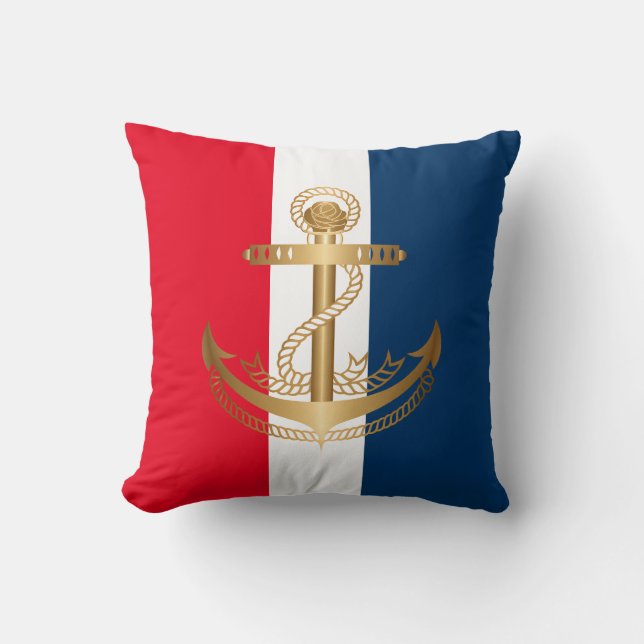 Maritime Anchor Pillow (Front)