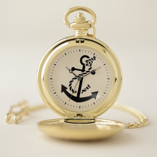 Maritime Anchor Pocket Watch (Inside)