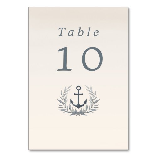 Maritime anchor with herald wedding table number