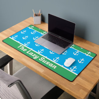 Maritime Anchors Personalized Desk Mat
