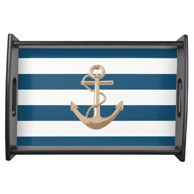 Maritime and Nautical with Anchor - Serving Tray (Front)