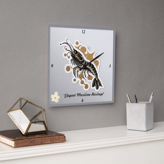 "Maritime Artistry" Square Wall Clock (Office)